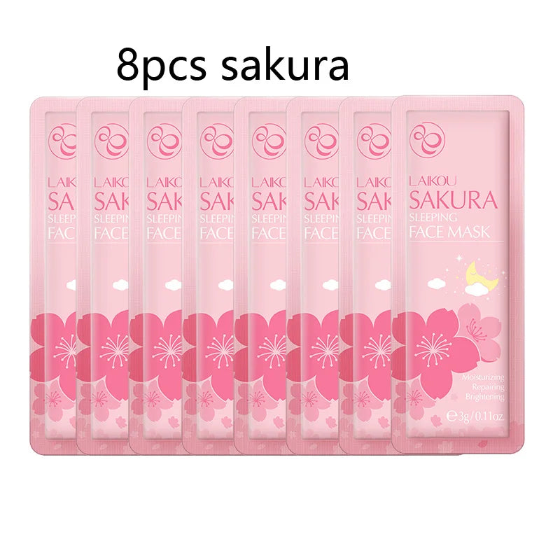 8pcs LAIKOU Hydrating Moisturizing Facial Sleeping Mask