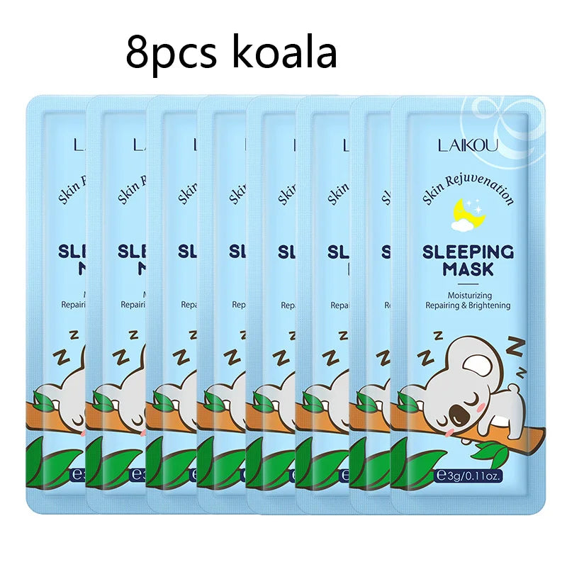 8pcs LAIKOU Hydrating Moisturizing Facial Sleeping Mask