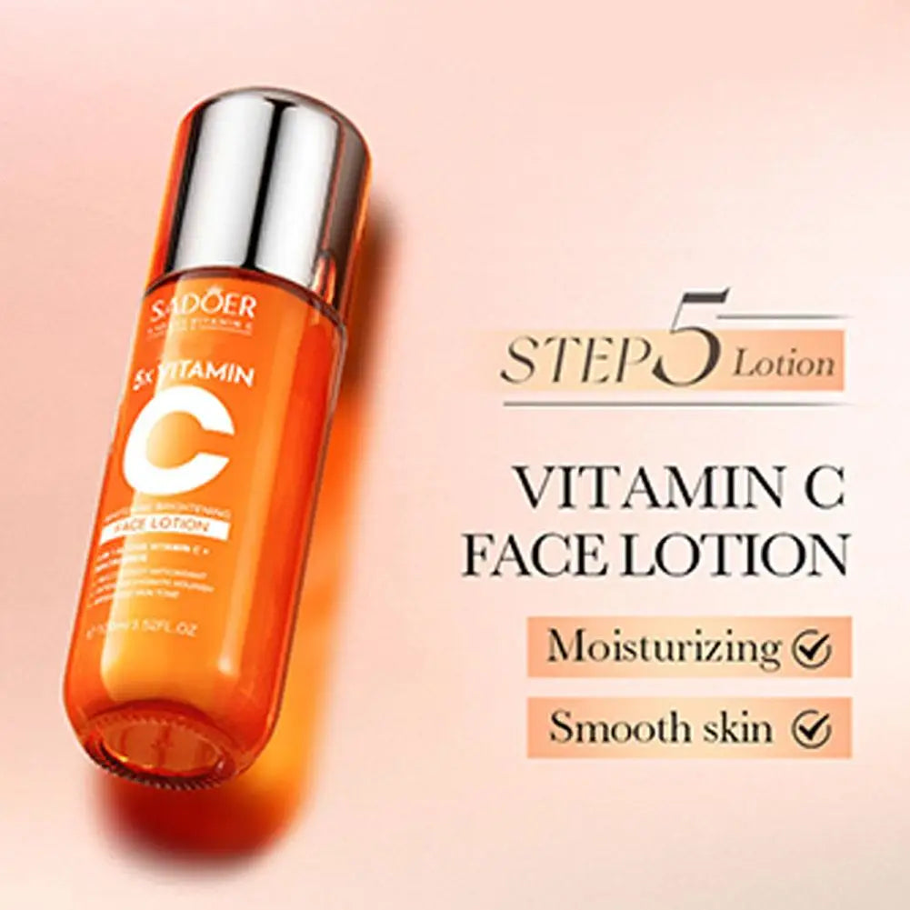 Vitamin C & Niacinamide Hydrating Skin Care Set, 6-In-1 Daily Skincare Gift Kit, Face Wash, Toner, Serum, Face Cream, Eye Cream