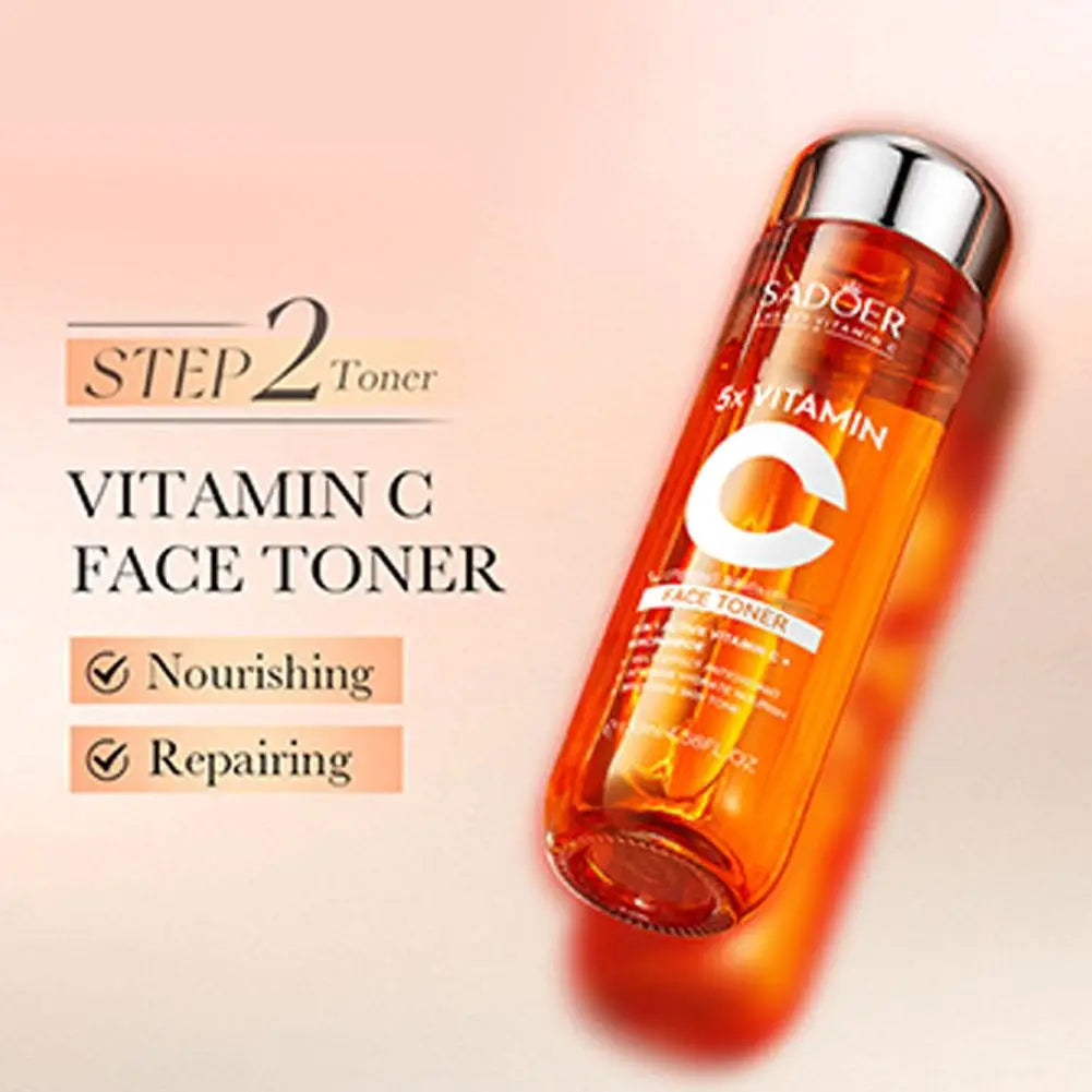 Vitamin C & Niacinamide Hydrating Skin Care Set, 6-In-1 Daily Skincare Gift Kit, Face Wash, Toner, Serum, Face Cream, Eye Cream